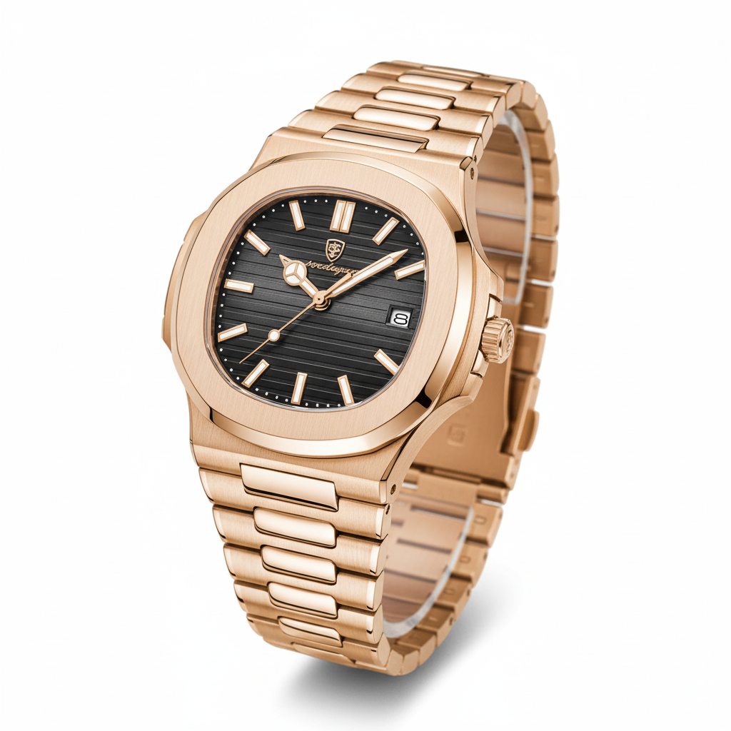 Reloj Valtier Octagon dorado con dial negro - Vista principal