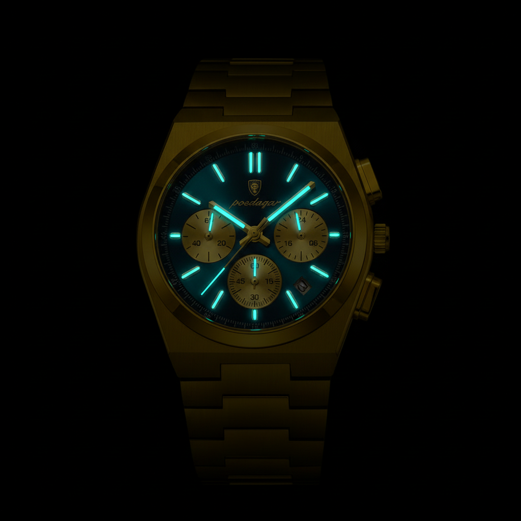 Reloj brillando en la oscuridad