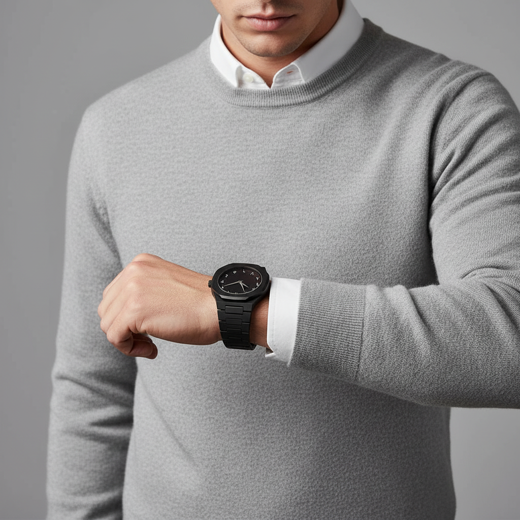 Modelo viendo la hora