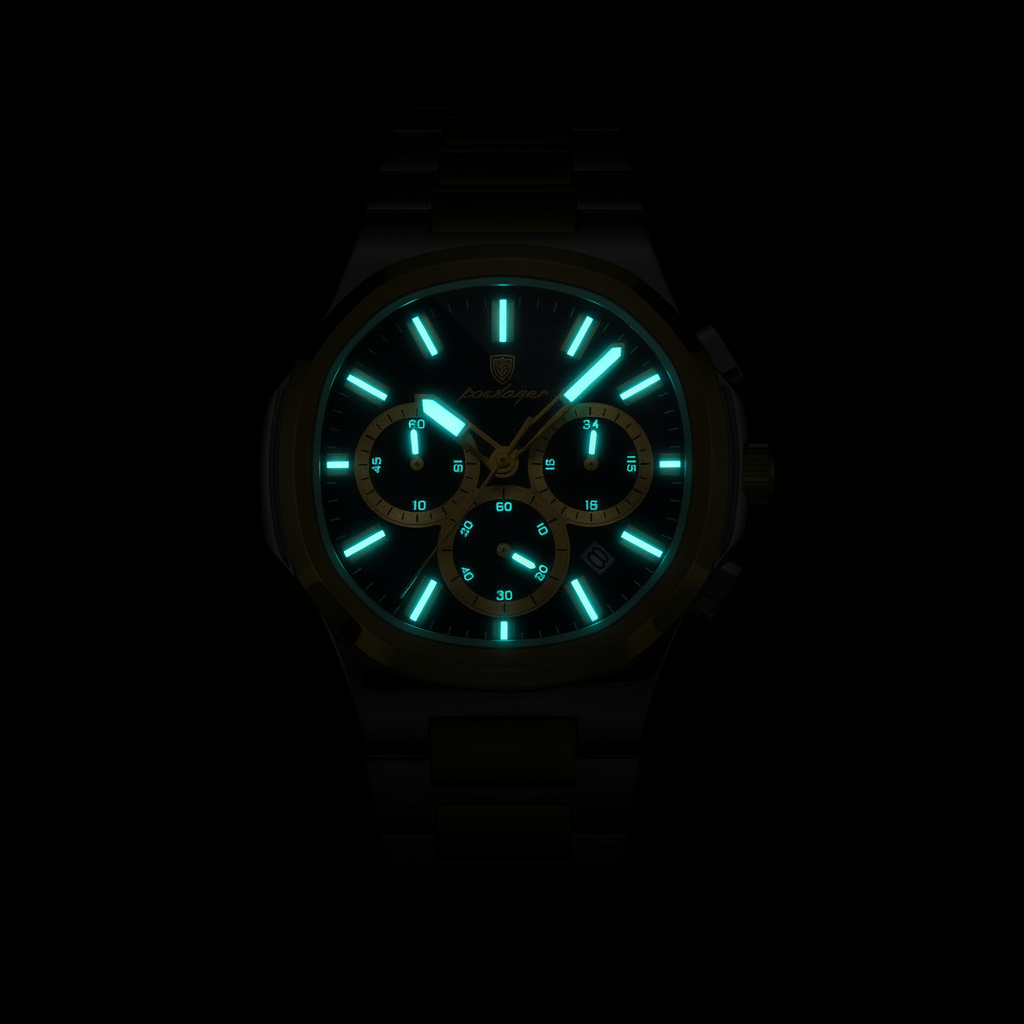 Reloj brillando en la oscuridad