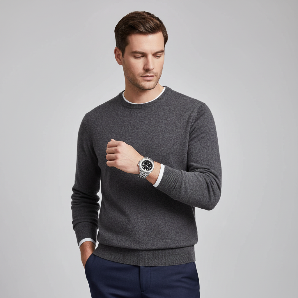 Modelo viendo la hora